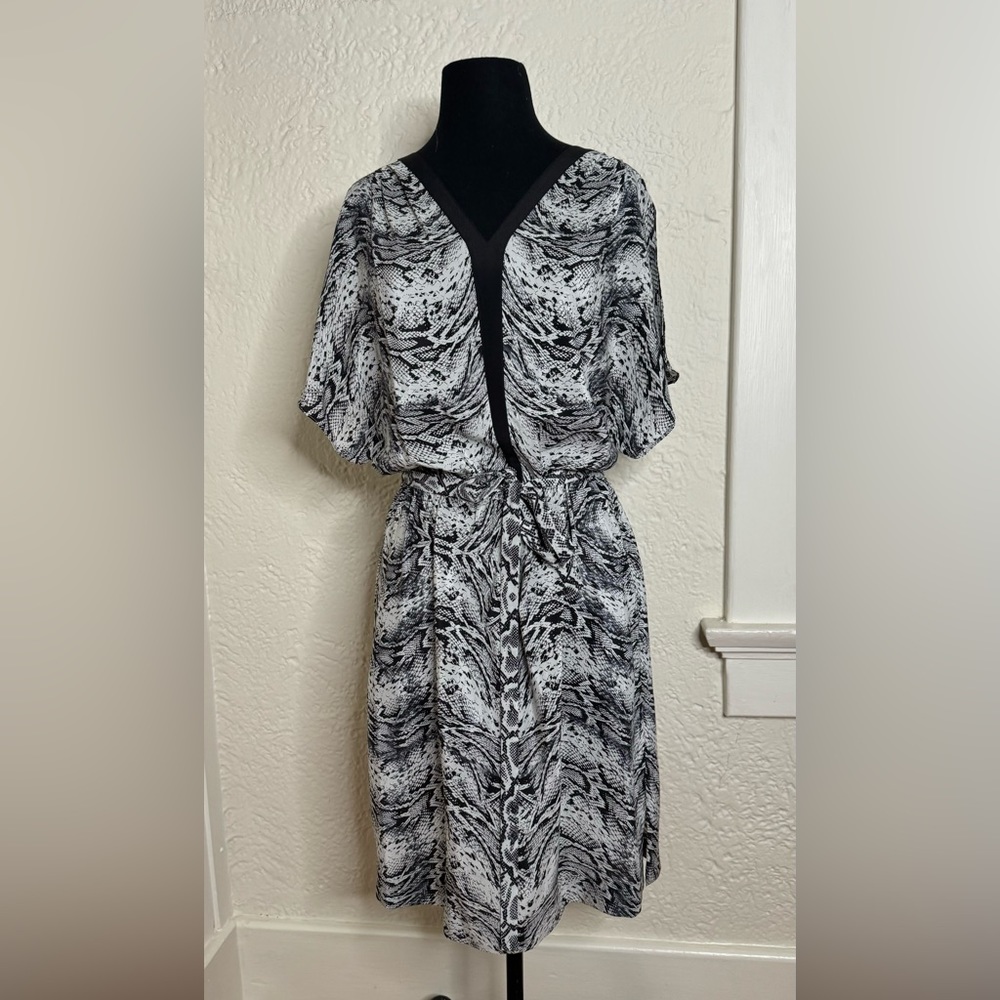 Robert Graham Black and White print silk dress